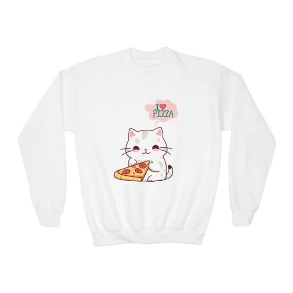 50 Cotton Polyester Loose Fit Medium Heavy Fabric Kids Wear Cute Cat With Pizza I Love Pizza Comfortable And Stylish 39