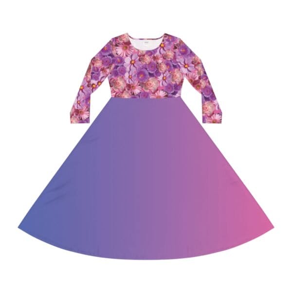 Dance Dress Purple Flower Dress Flower Dress Twirl Dress Beautiful Dress For Elegant You Party Dress Theme Party Dress 3