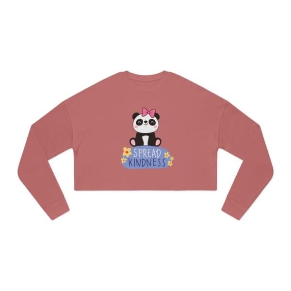 Women8217s Cropped Sweatshirt 8211 Drop Shoulder Seam 8211 Women8217s Fashion 8211 Comfy and Flattering Look Chic Style Adorable Panda Design 14