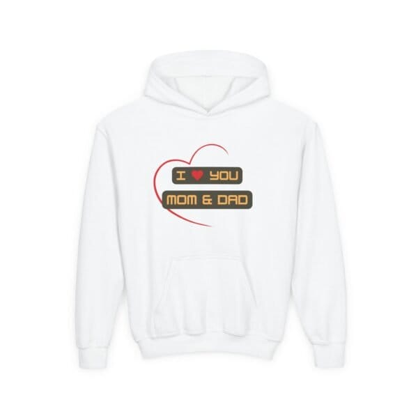 Youth Hooded Sweatshirt 8211 Ultra Soft Preshrunk Fleece Kangaroo Pocket Regular Fit I Love You Mom amp Dad Sweatshirt Kids Wear Cozy And Comfortable Warm Sweatshirt For Kids 19
